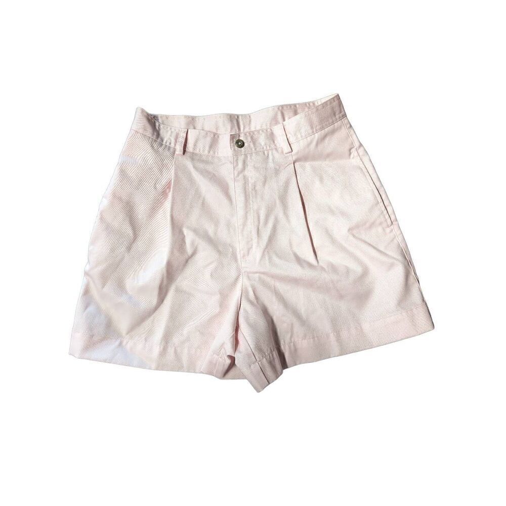 Vintage LIZ SPORT Shorts Light Pink Cotton High Rise Pleated Mom Claiborne Women